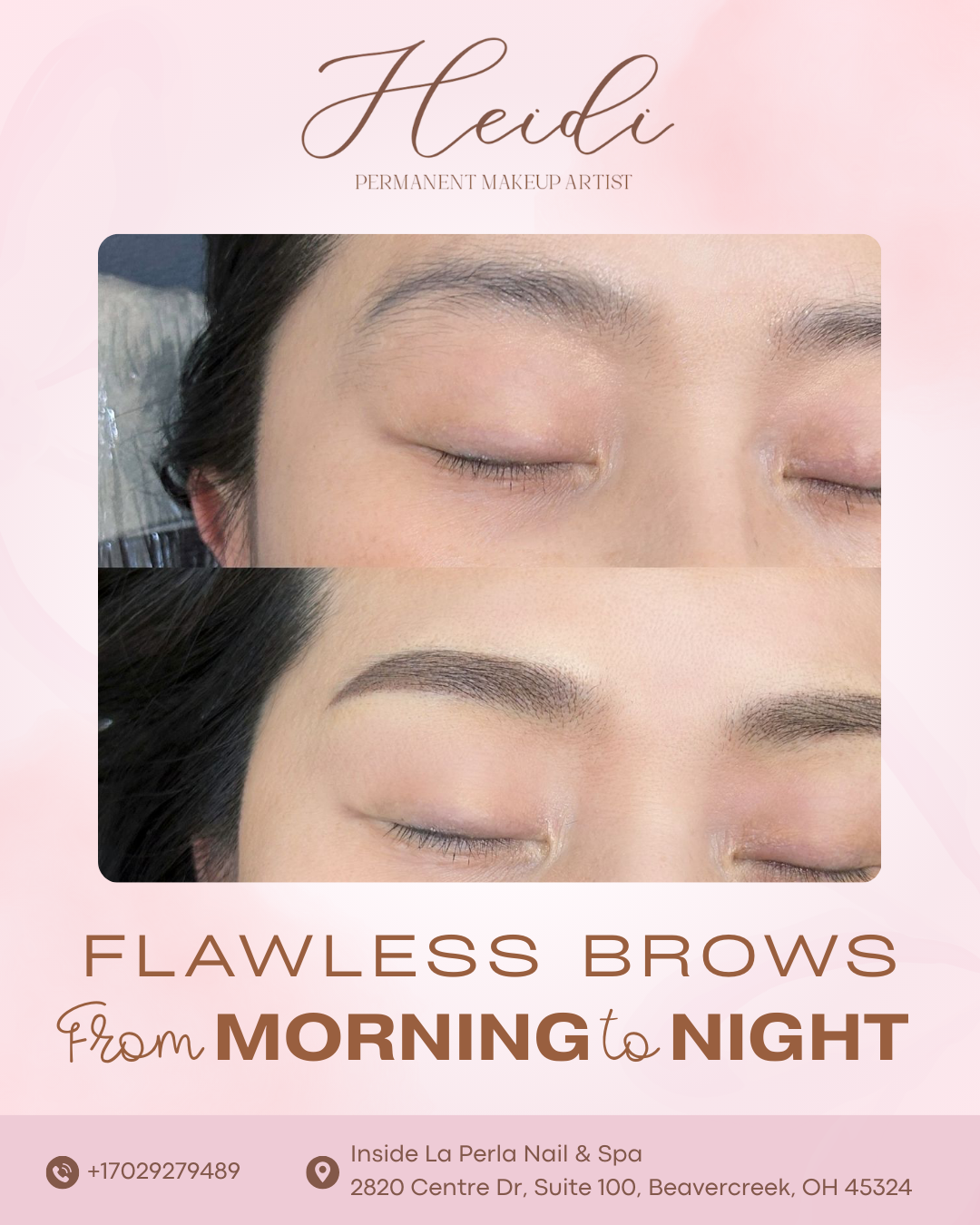 Close-up Before & After - Precision Brow Work Detail