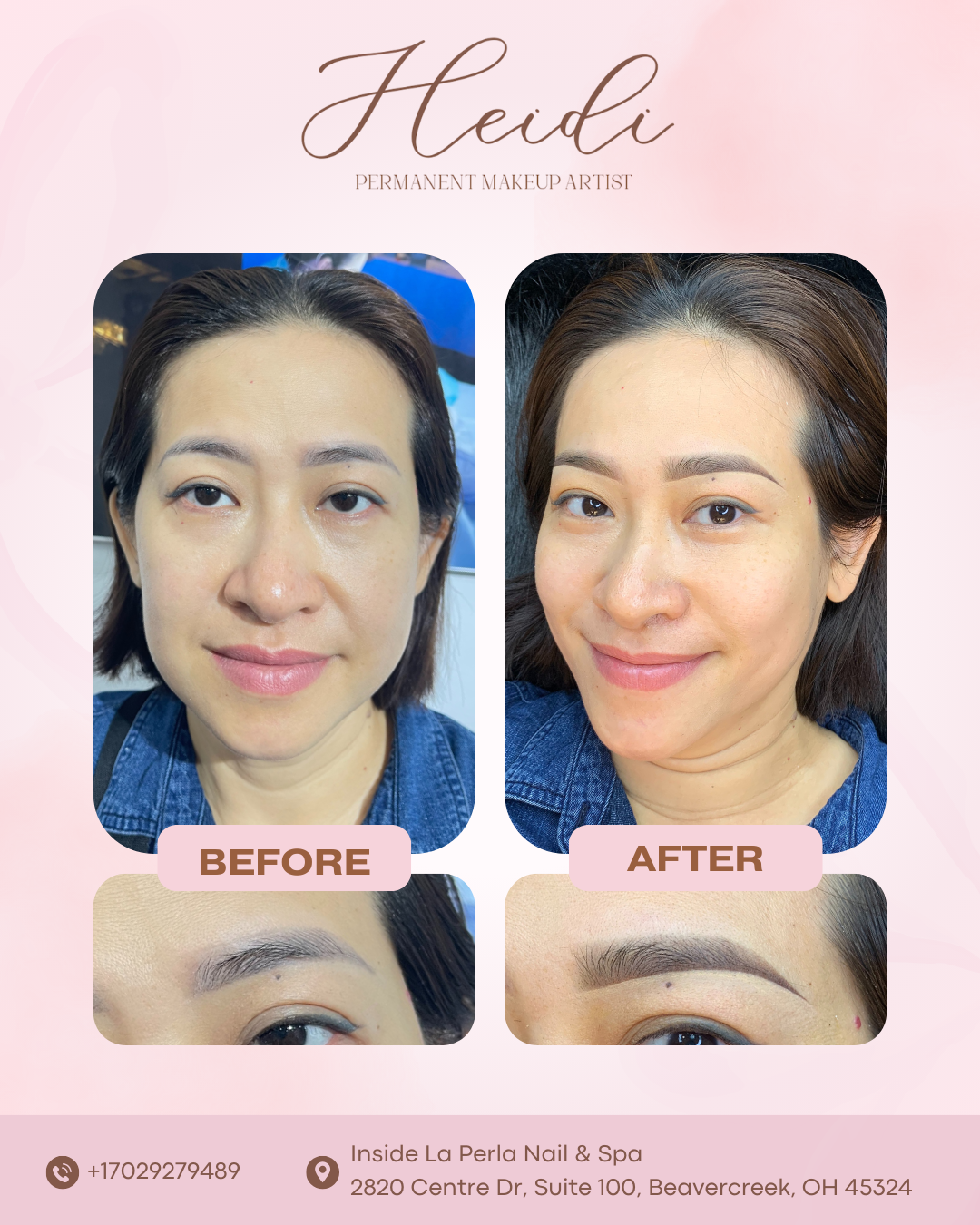 Before and After - Natural Ombre Brows Transformation